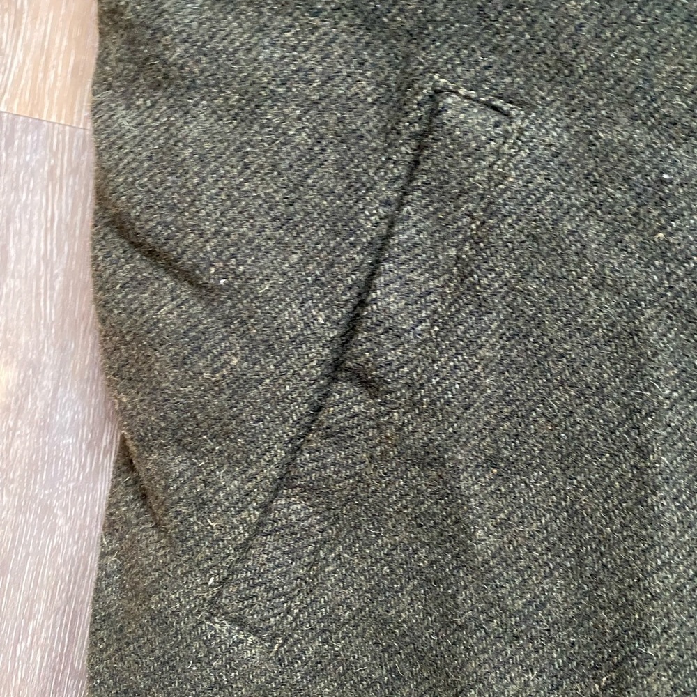 Woolrich Wool Tweed Zip-Up Green Sherpa Vest Large Outdoor Heritage Granola Cozy - Picture 3 of 6